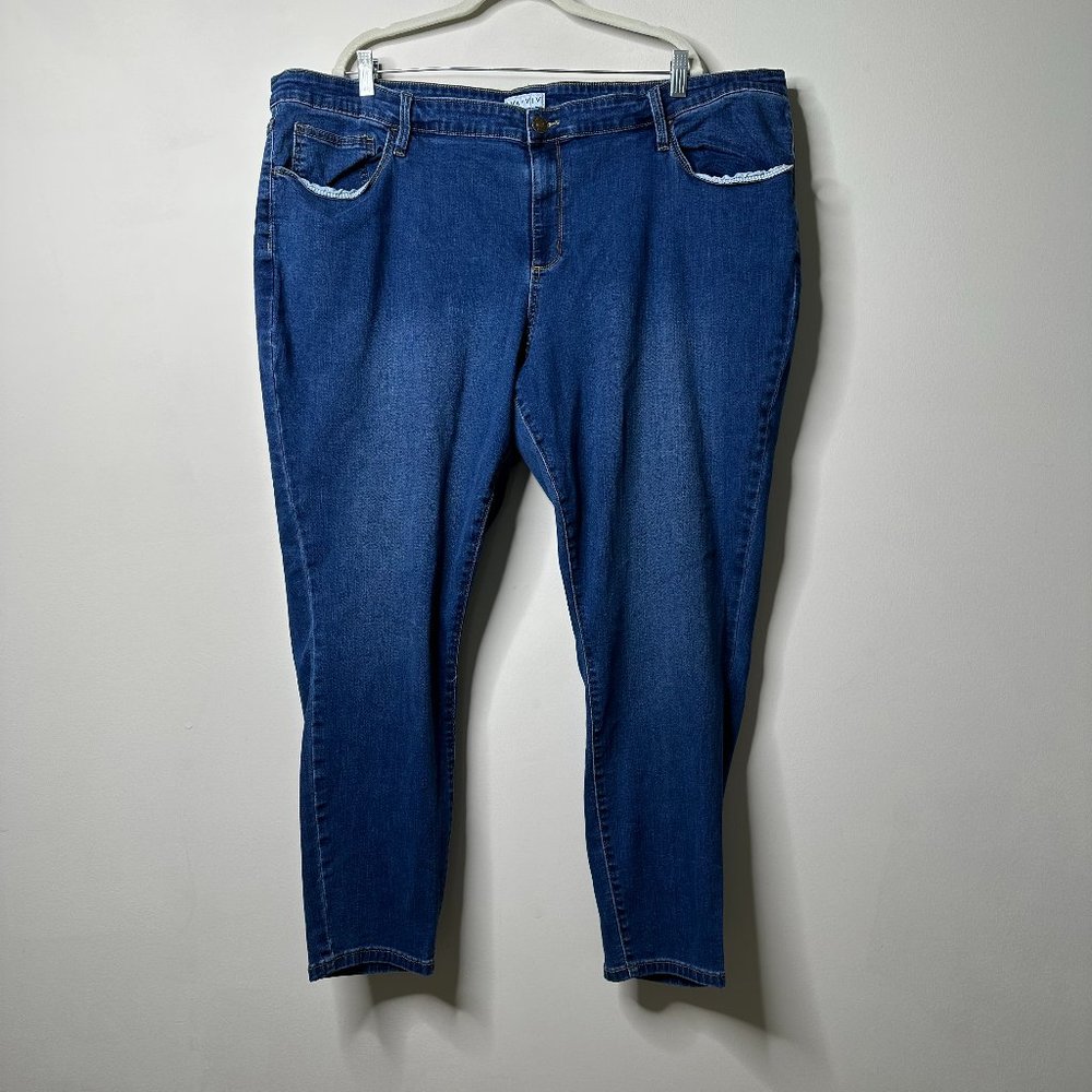 Ava & Viv Blue Skinny Jeans Women's 26W